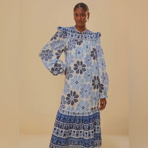 Fram Rio Stitched Flower Midi Dress